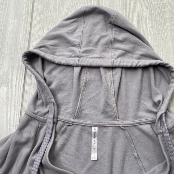 Fabletics Women's Light Grey Sydney Twist Front Crop Hoodie Size Small - Picture 9 of 9